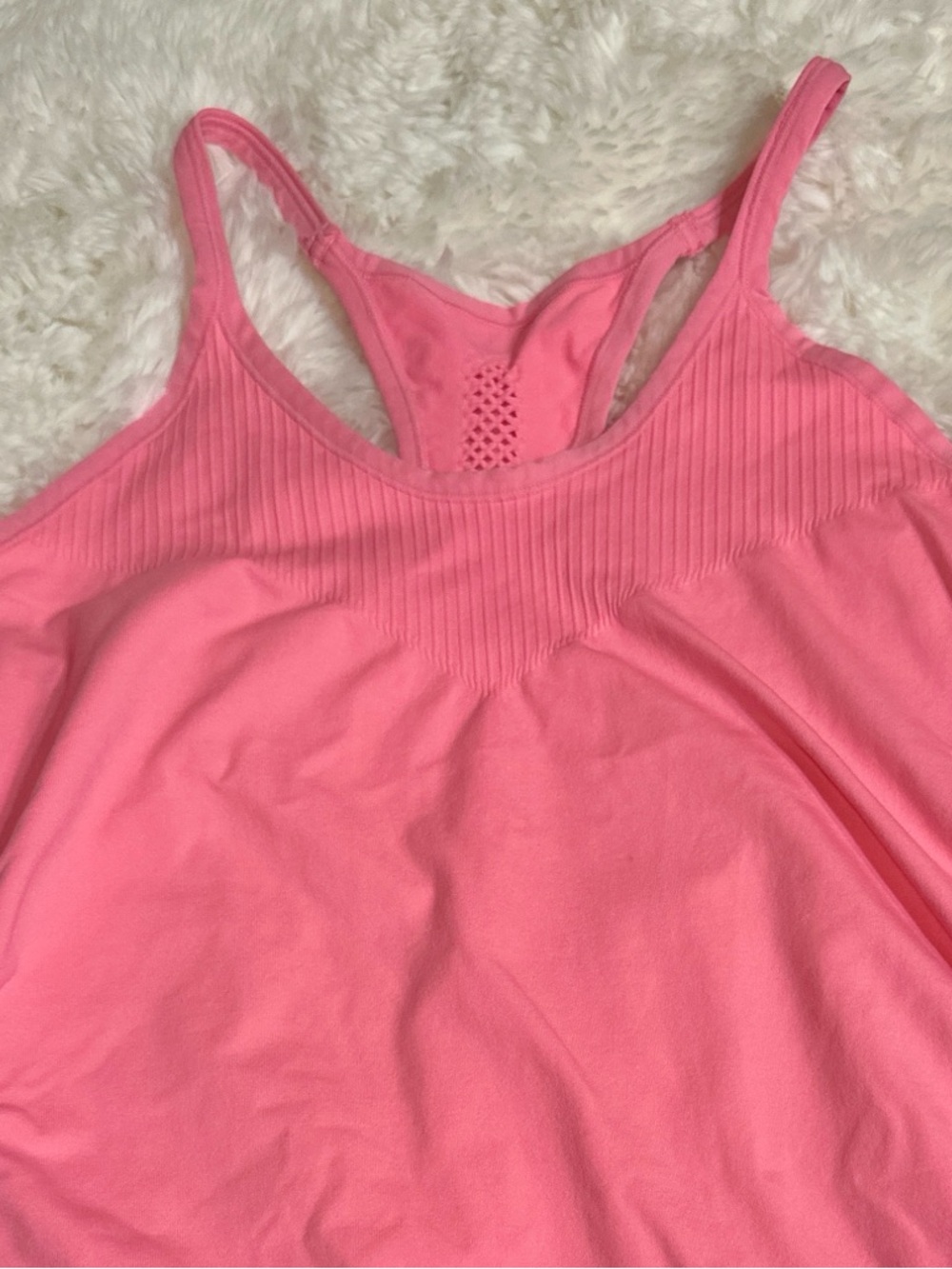 Zella Meridian Seamless Racerback Tank Pink Medium Workout Yoga Athleisure Top - Picture 9 of 10